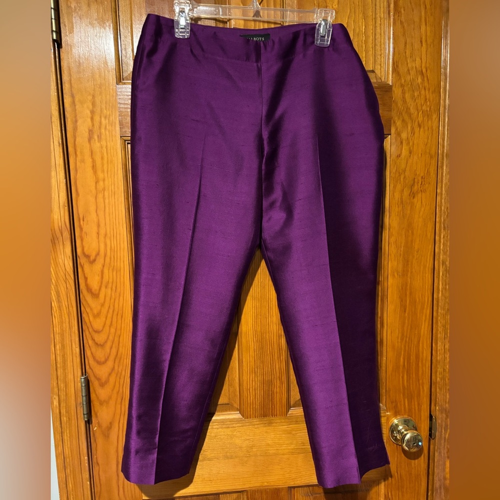 NWOTTalbots Petites Rich Purple/Mulberry Women’s Silk blend fully lined Pants